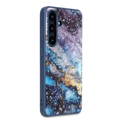 Samsung Galaxy A56 Hoesje - Blauw - Diamant Marmer Back Cover