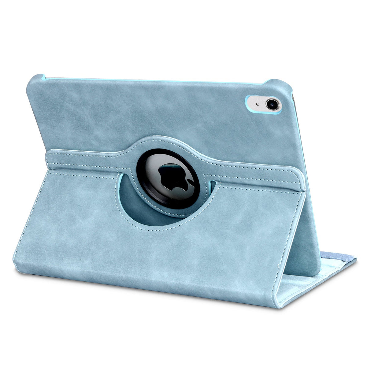 iPad A16 Tablet Case - Aqua Blue - Rotating Folio Case