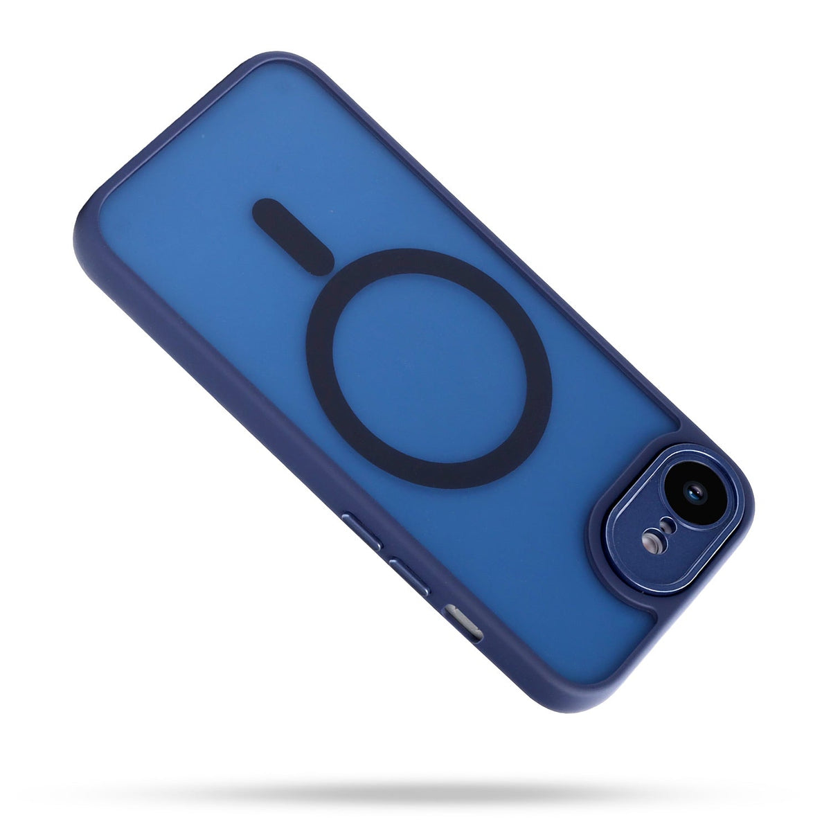 Apple iPhone 16e Case - Blue with Wrist Band - Matte Armor MagSafe Back Cover with Phone Strap