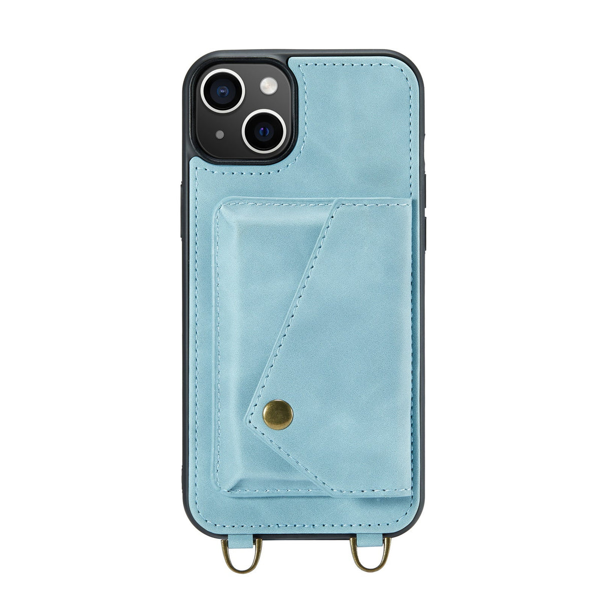 Apple iPhone 15 Plus Hülle - Aqua Blue - Luxus-Backcover mit Handykette