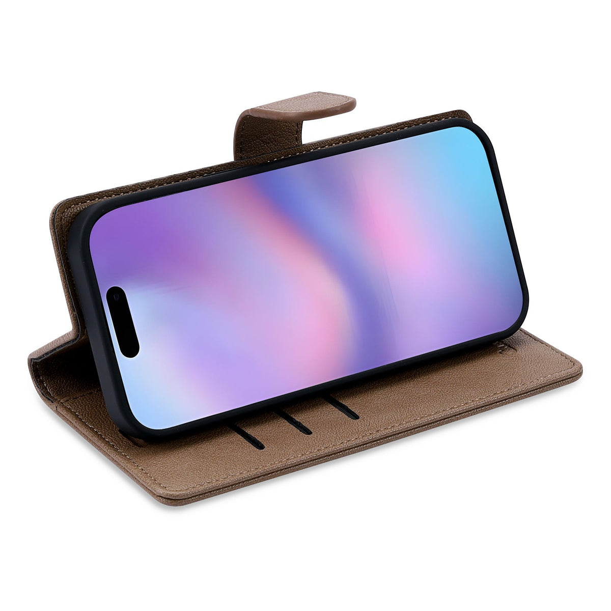 iPhone 13 Hoesje - Mocha Brown - 2 in 1 Lederlook Bookcase