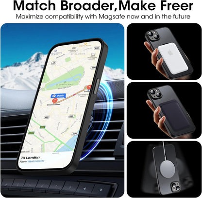 iPhone 15 Plus Hoesje - Zwart - Matte Armor MagSafe Back Cover