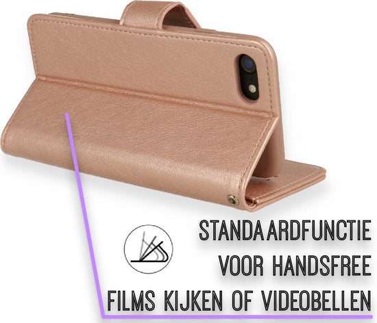 Apple iPhone SE (2020) Hoesje - Roségoud - Luxe Bookcase