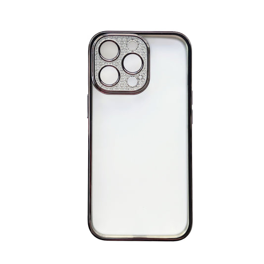Apple iPhone 13 Pro Max Hülle - Schwarz - Transparentes Glitzer-Backcover mit Kameraschutz