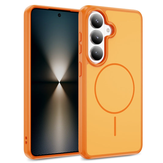 Samsung Galaxy A57 Case - Orange - Minimalist Matte Silicone MagSafe Back Cover