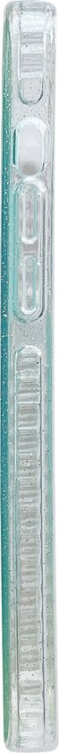 Apple iPhone 13 Pro Hoesje - Turquoise - Glitter Back Cover