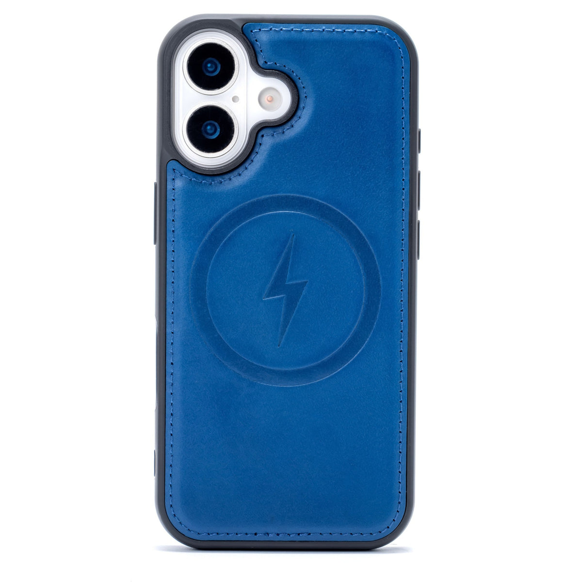 iPhone 17 Hoesje - Navy Blue - Echt Leren MagSafe Back Cover