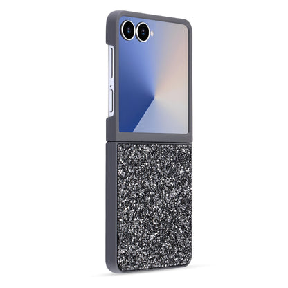 Samsung Galaxy Z Flip 7 Hoesje - Grijs - Diamant Glitter Back Cover