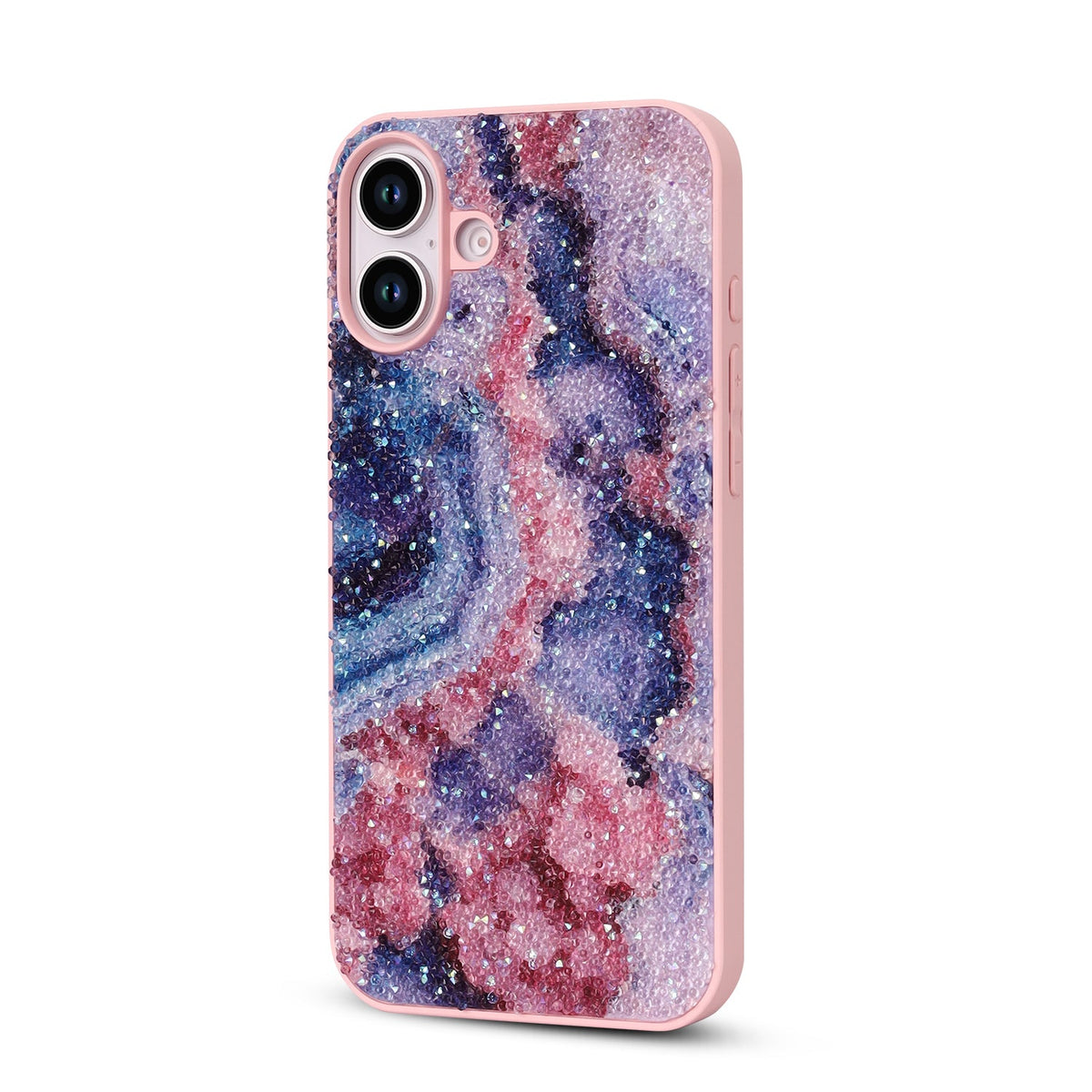 iPhone 16 Plus Hoesje - Nova - Diamant Marmer Glitter Back Cover