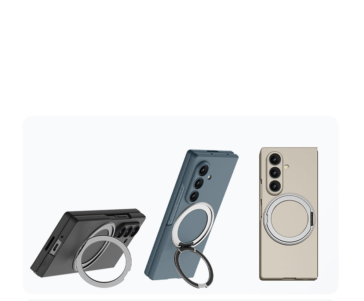 Samsung Galaxy Z Fold8 Ultra Hoesje - Zwart met Kickstand - Ringhouder Magsafe Cover met Ingebouwde Screenprotector