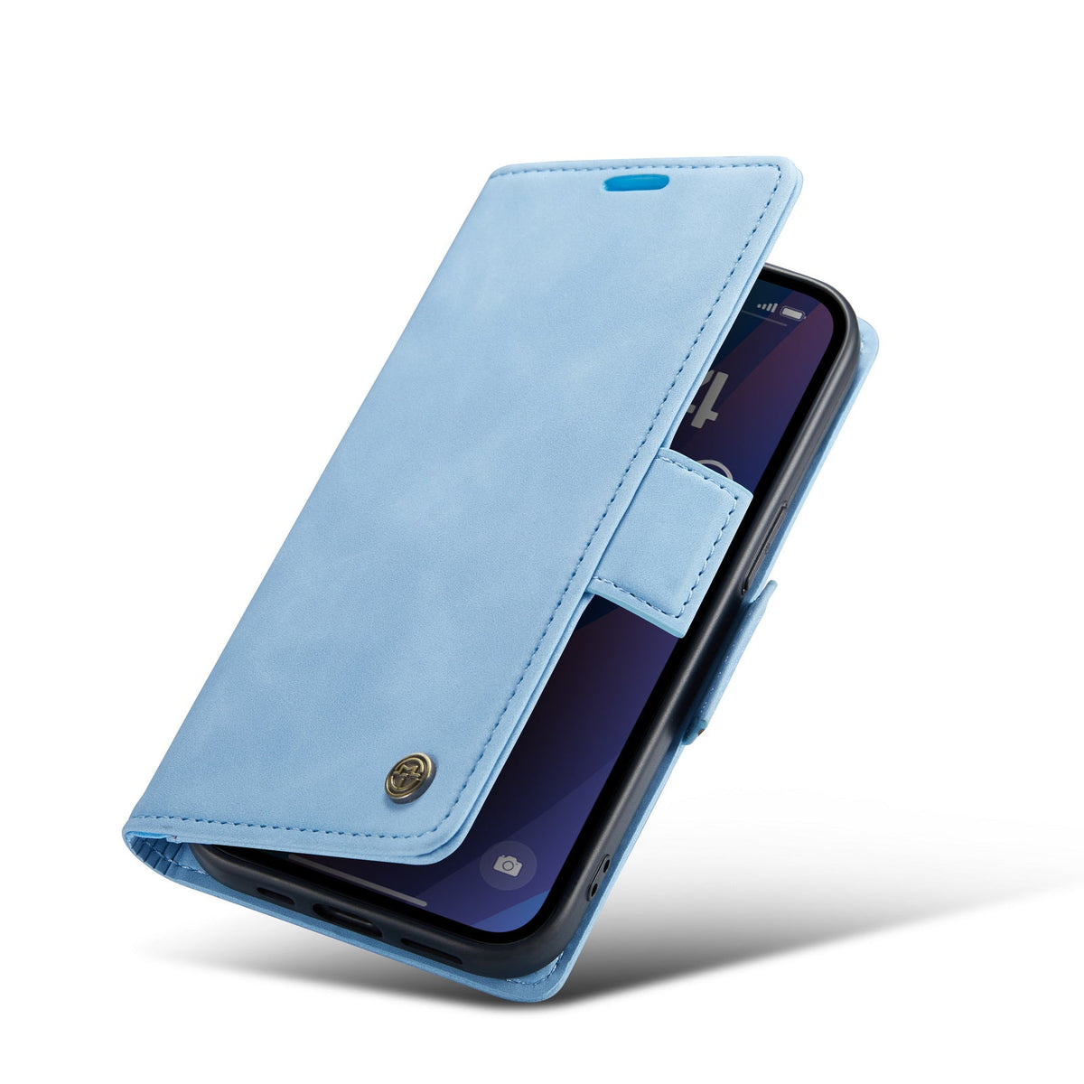 Apple iPhone 15 Plus Hülle - Sky Blue - Portemonnaie-MagSafe-Klapphülle mit Kartenfach
