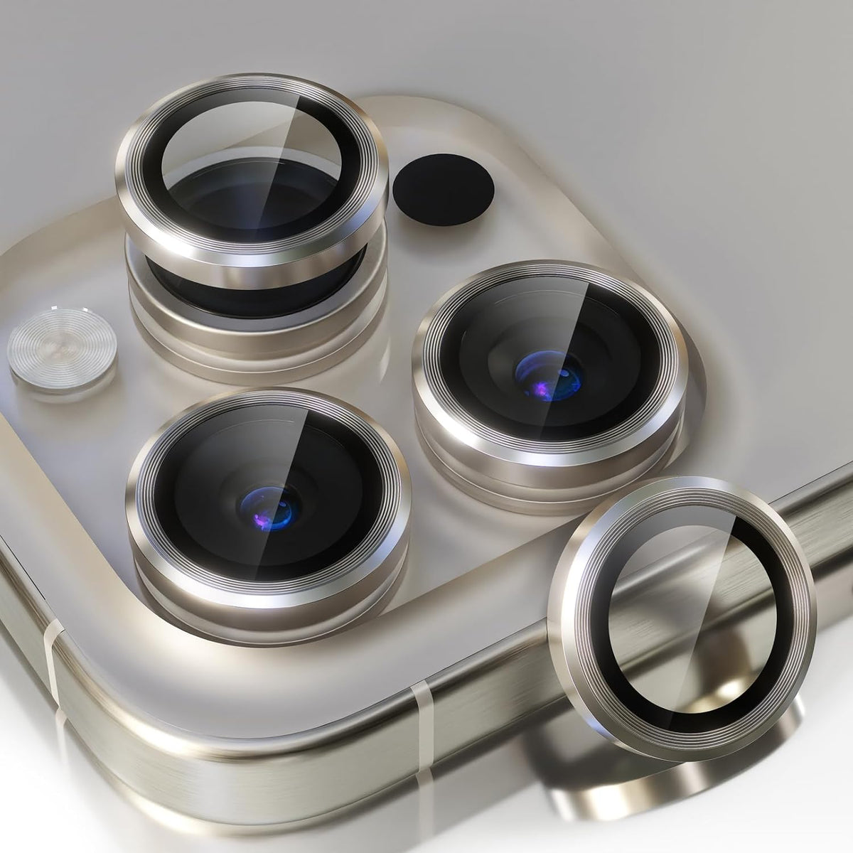 Apple iPhone 15 Pro Max Lens Protector - Grijs - 1 Stuk