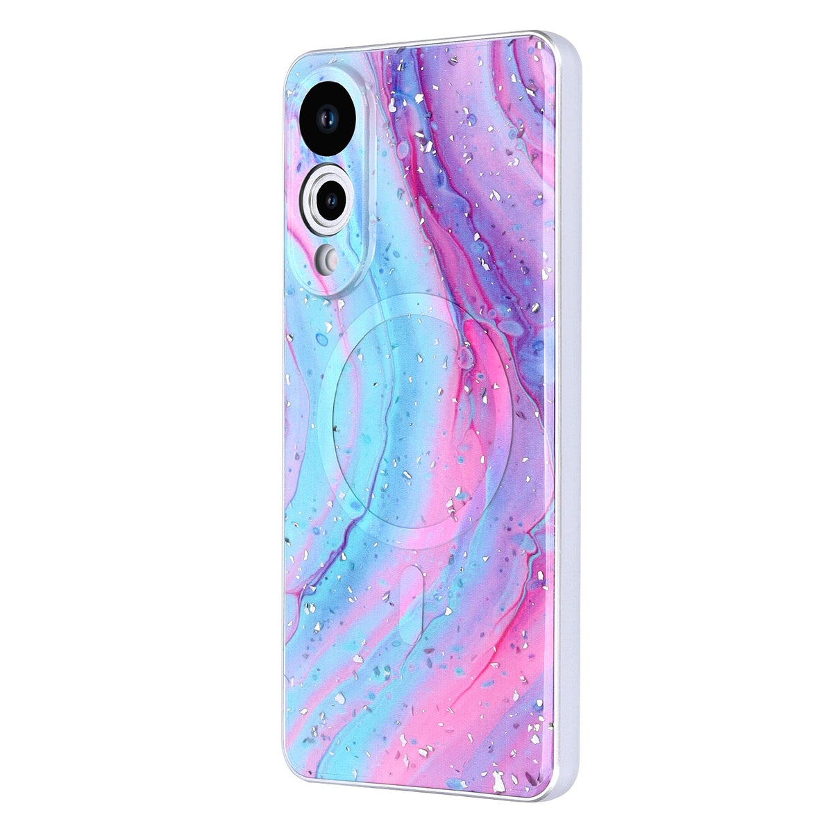Samsung Galaxy S25 Edge Hülle - Unicorn - Marmor-Glitzer-MagSafe-Backcover
