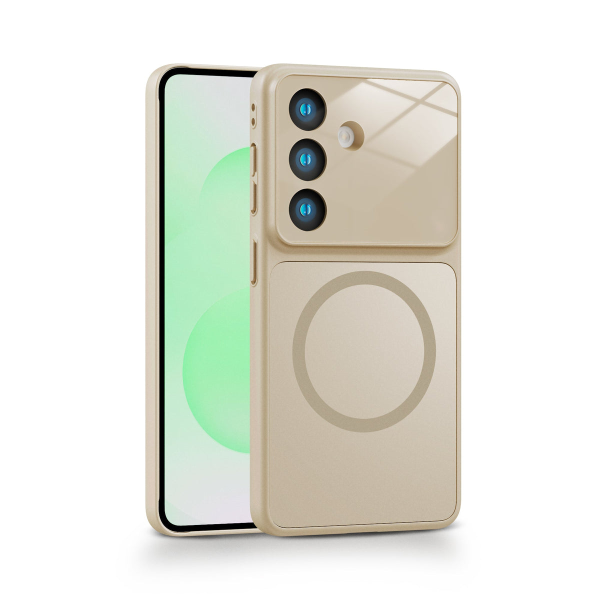 Samsung Galaxy A37 Hoesje - Goud - Matte Siliconen MagSafe Back Cover