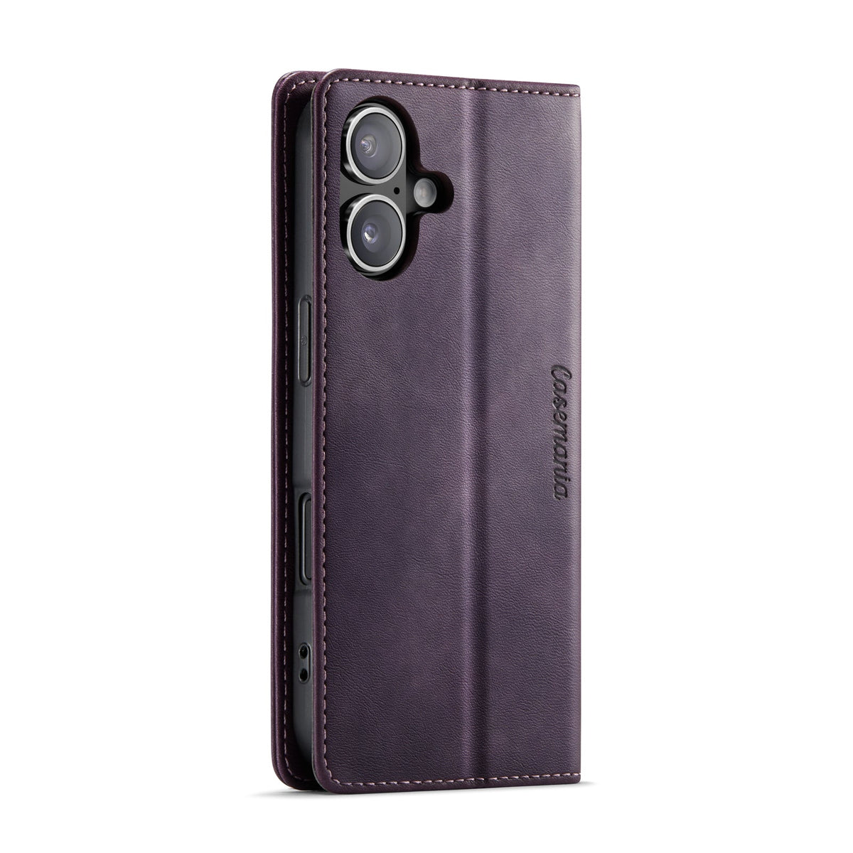Apple iPhone 17 Hoesje - Dark Purple - Luxe Dunne Bookcase