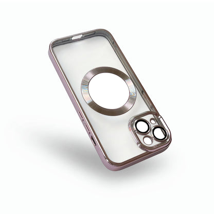 Apple iPhone 14 Hoesje - Roze - Hybrid Siliconen MagSafe Back Cover