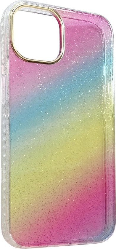 Apple iPhone 14 Hoesje - Multi - Glitter Back Cover