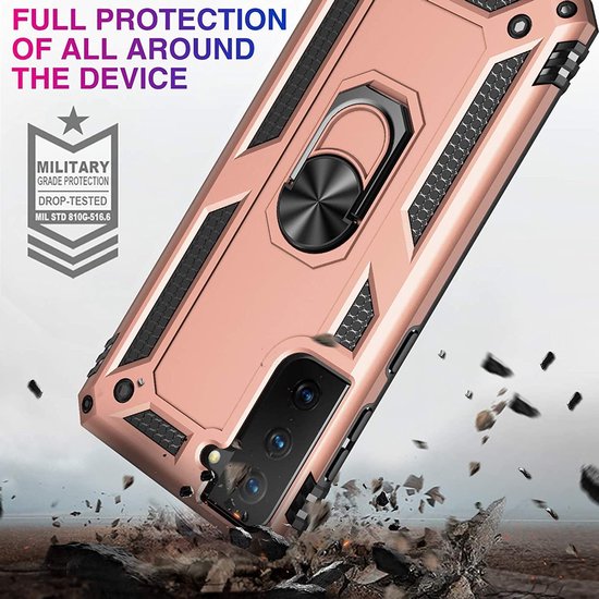Samsung Galaxy S21 Plus Hoesje - Roségoud - Armor Kickstand Back Cover