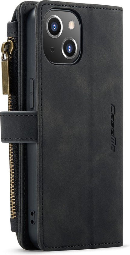 iPhone 13 Mini Hoesje - Charcoal Gray - Luxe Back Cover met Rits