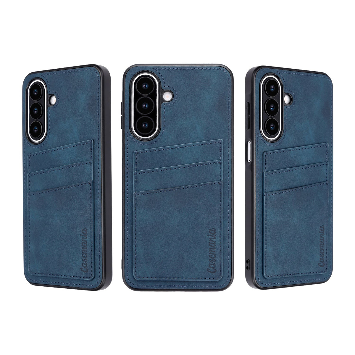 Samsung Galaxy A27 Hoesje - Navy Blue - Kunstleren Back Cover met Pasjeshouder
