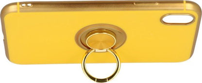 Apple iPhone XR Hülle - Gelb - Silikon-Ring-Ständer-Backcover