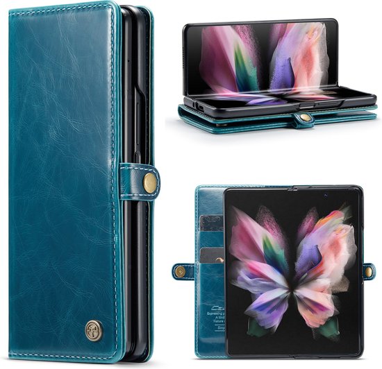 Samsung Galaxy Z Fold 4 Hoesje - Rustiek Emerald Green - Bookcase