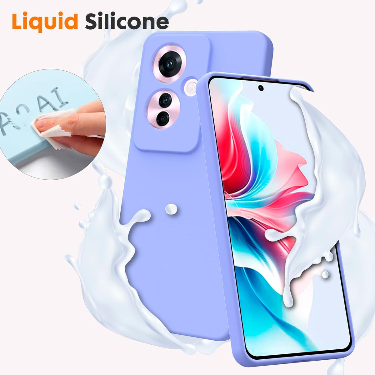 Oppo Reno 11F Hoesje - Paars - Liquid Siliconen Back Cover