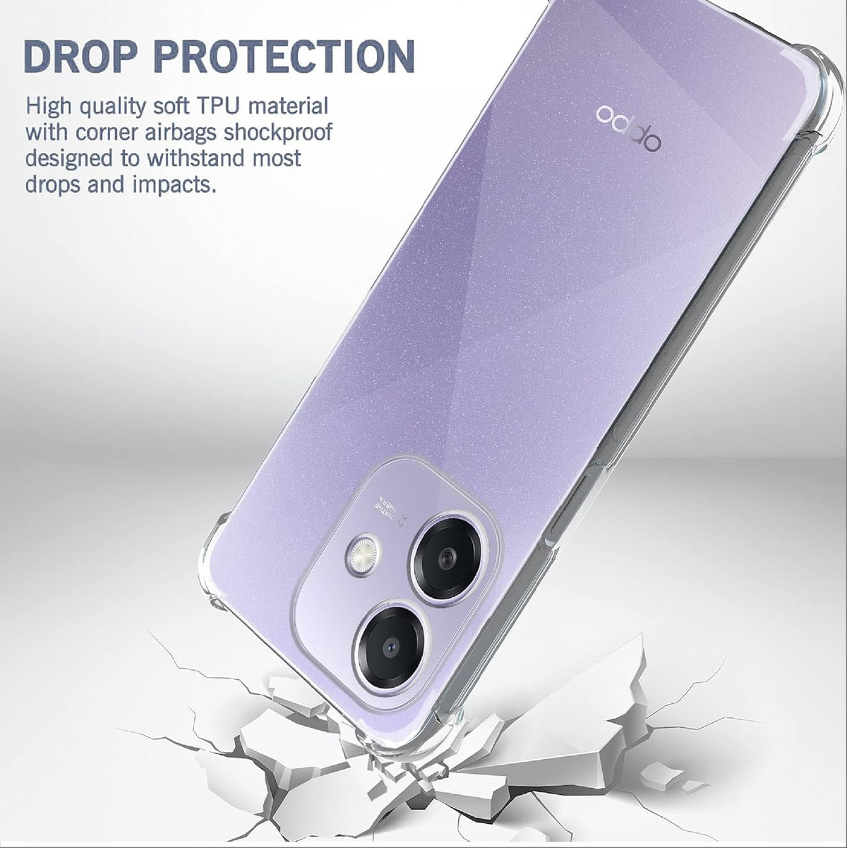 Oppo A60 Hülle - Transparent - Stoßfestes Hybrid-Backcover