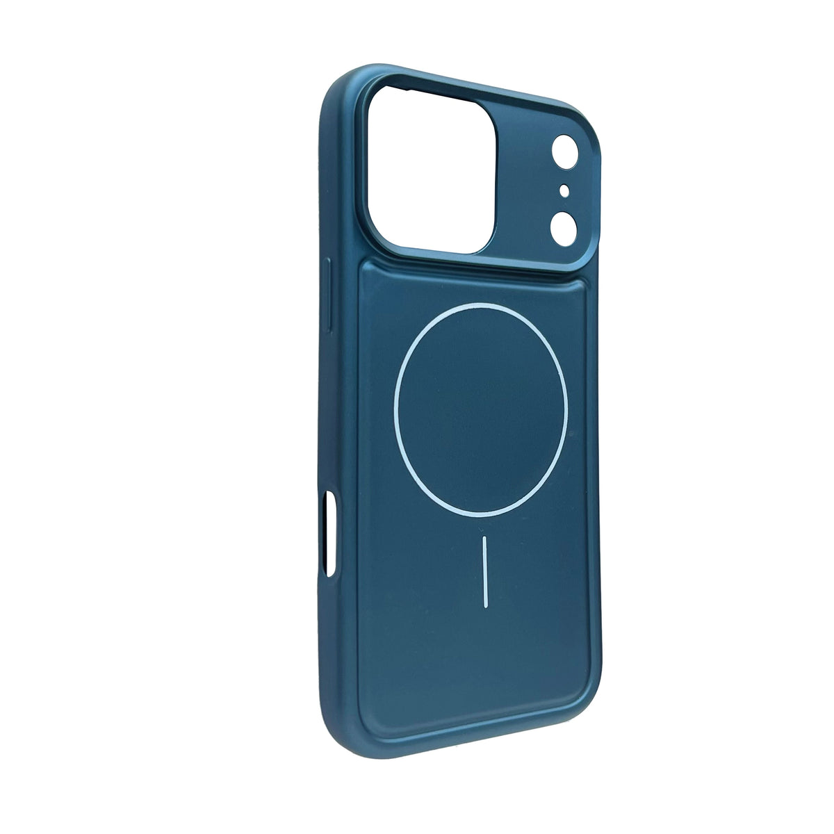 Apple iPhone 17 Pro Max Hoesje - Metallic Blauw - Matte Siliconen MagSafe Back Cover