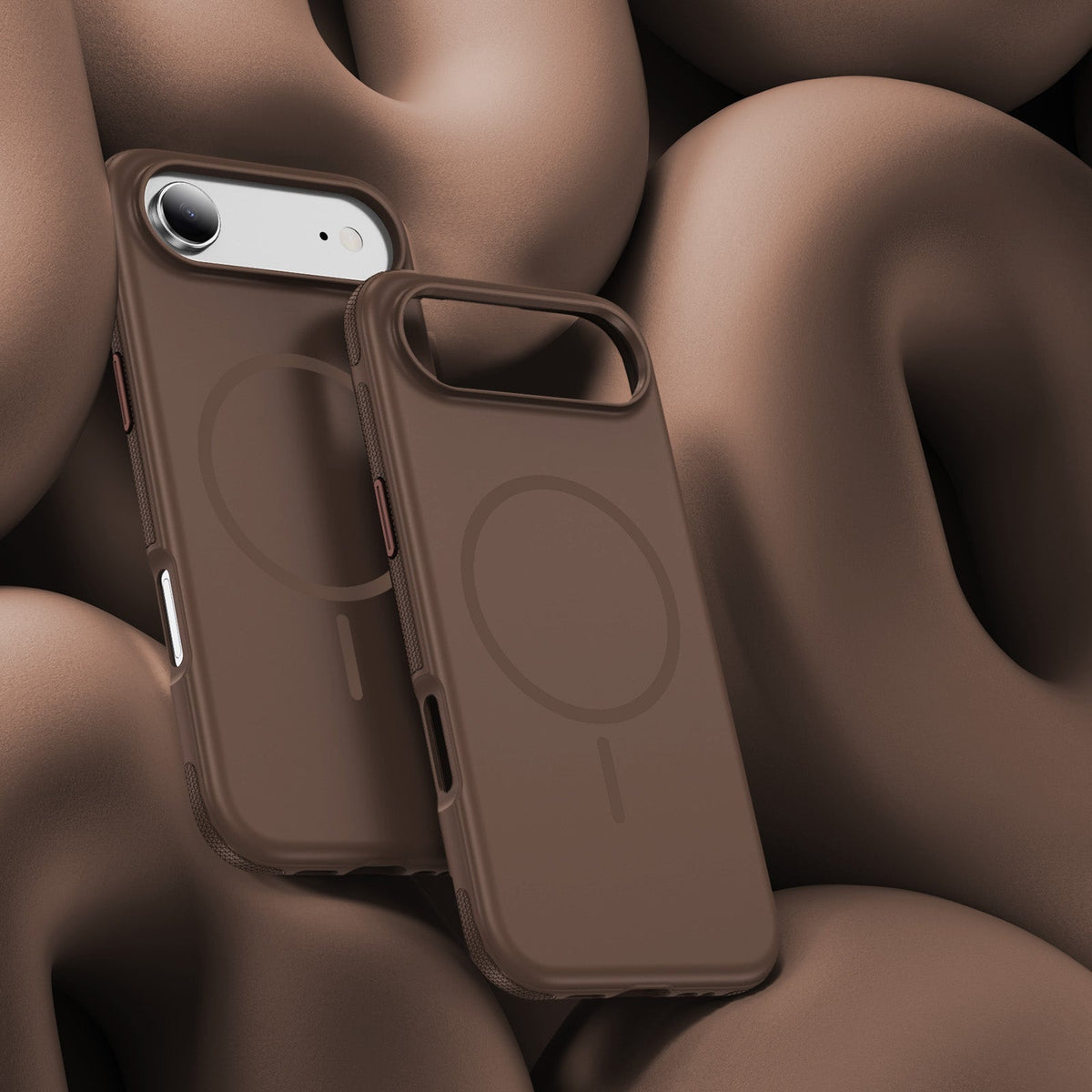 iPhone 17 Air Hoesje - Bruin - Soft Siliconen Magsafe Back Cover