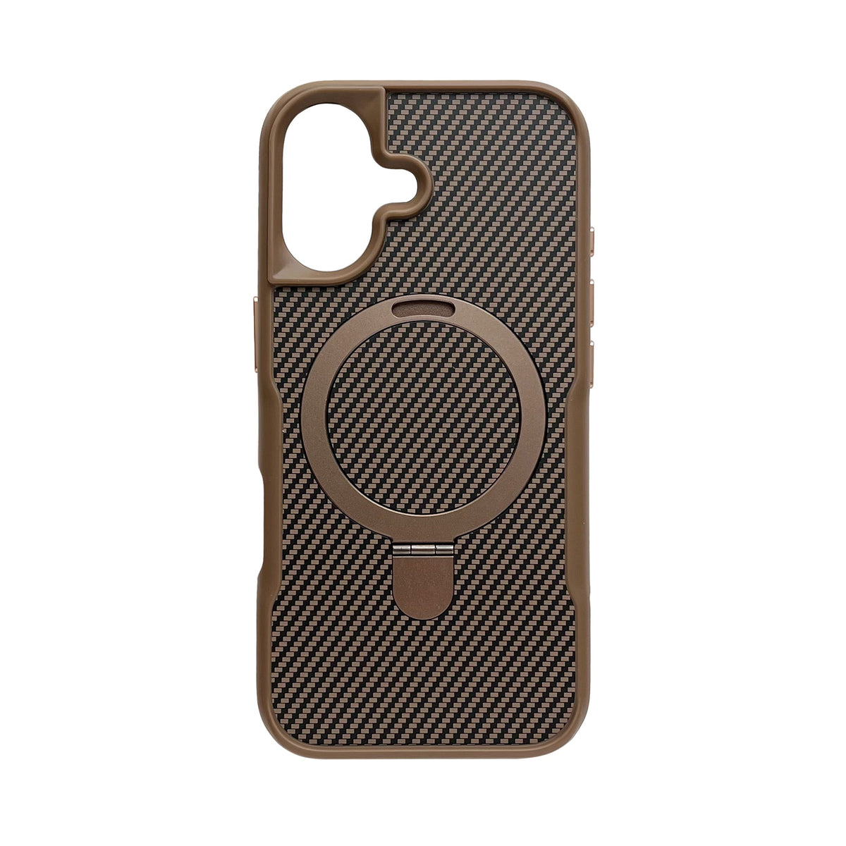 Apple iPhone 16 Hoesje - Goud - Carbon MagSafe Back Cover