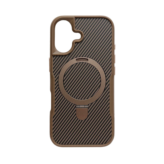 Apple iPhone 16 Hülle - Gold - Carbon-MagSafe-Backcover