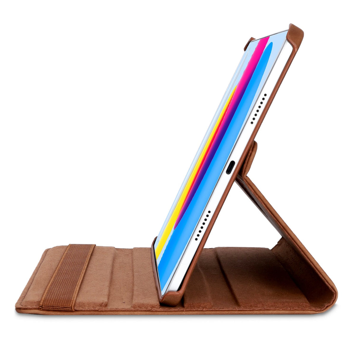 iPad A16 Tablethoes - Sienna Brown - Draaibare Bookcase