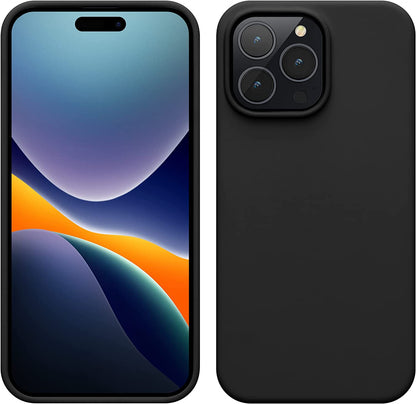 Coque pour iPhone 14 Pro - Noir - Étui arrière en silicone liquide