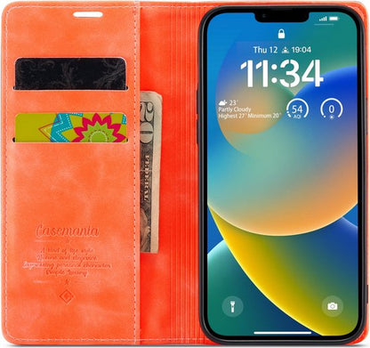 Apple iPhone 14 Plus Hoesje - Topaz Orange - Dunne Bookcase