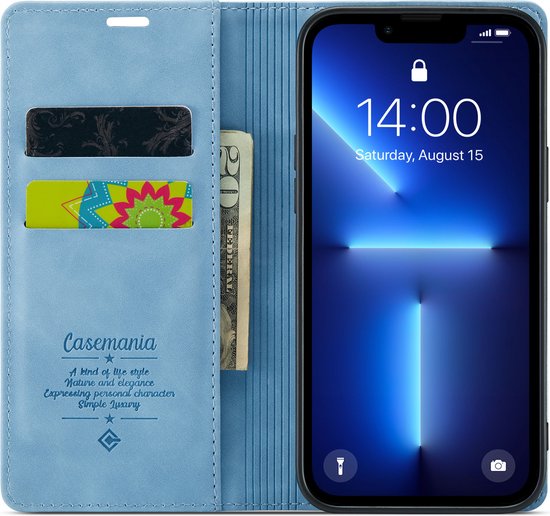 Apple iPhone 12 Pro Max Hoesje - Sky Blue - Dunne Bookcase