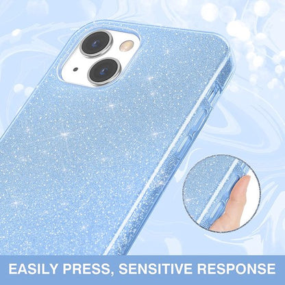 Apple iPhone 13 Mini Hoesje - Blauw - Glitter MagSafe Back Cover