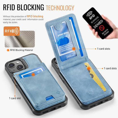 Apple iPhone 13 Case - Aqua Blue - MagSafe Back Cover with Card Holder