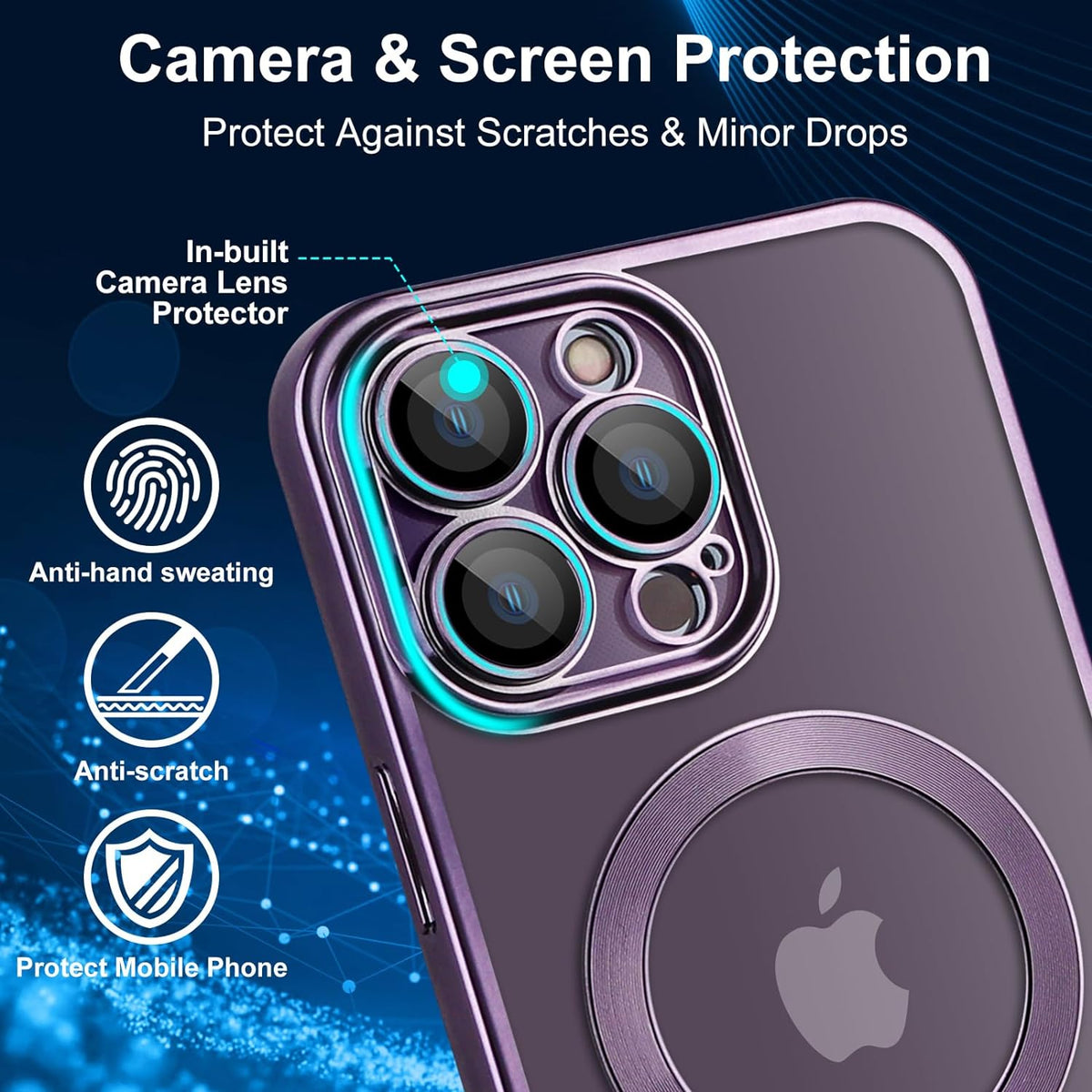 Apple iPhone 15 Pro Hoesje - Paars - Hybrid Siliconen MagSafe Back Cover