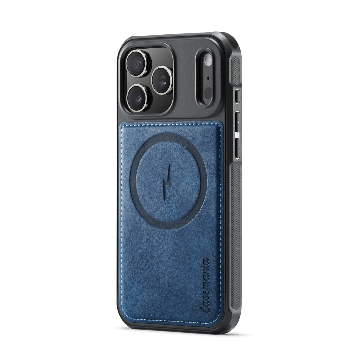 Coque Apple iPhone 18 Pro - Bleu marine - Étui arrière MagSafe en similicuir