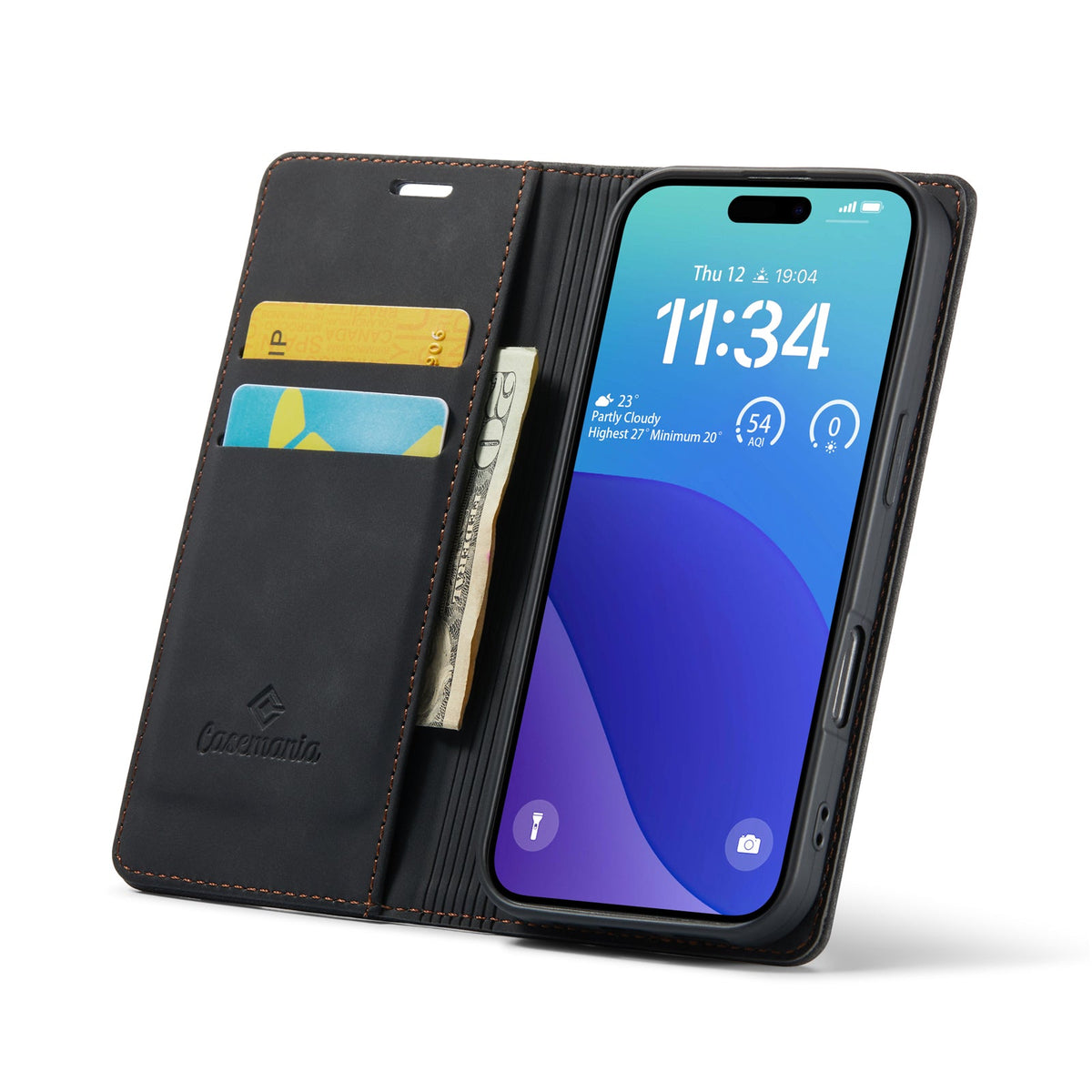 iPhone 16 Pro Hoesje - Charcoal Gray - Dunne Bookcase
