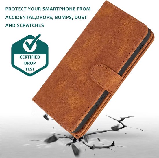 Apple iPhone 13 Pro Case - Brown - Extra Sturdy Luxury Wallet Case with Zip and Compartments