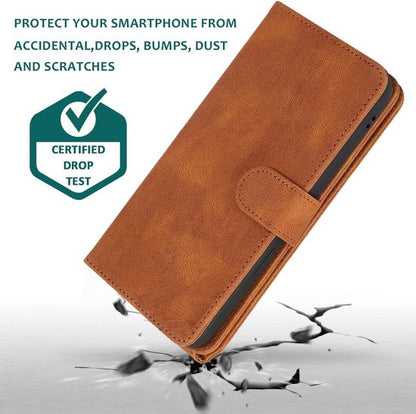 Apple iPhone 13 Pro Case - Brown - Extra Sturdy Luxury Wallet Case with Zip and Compartments
