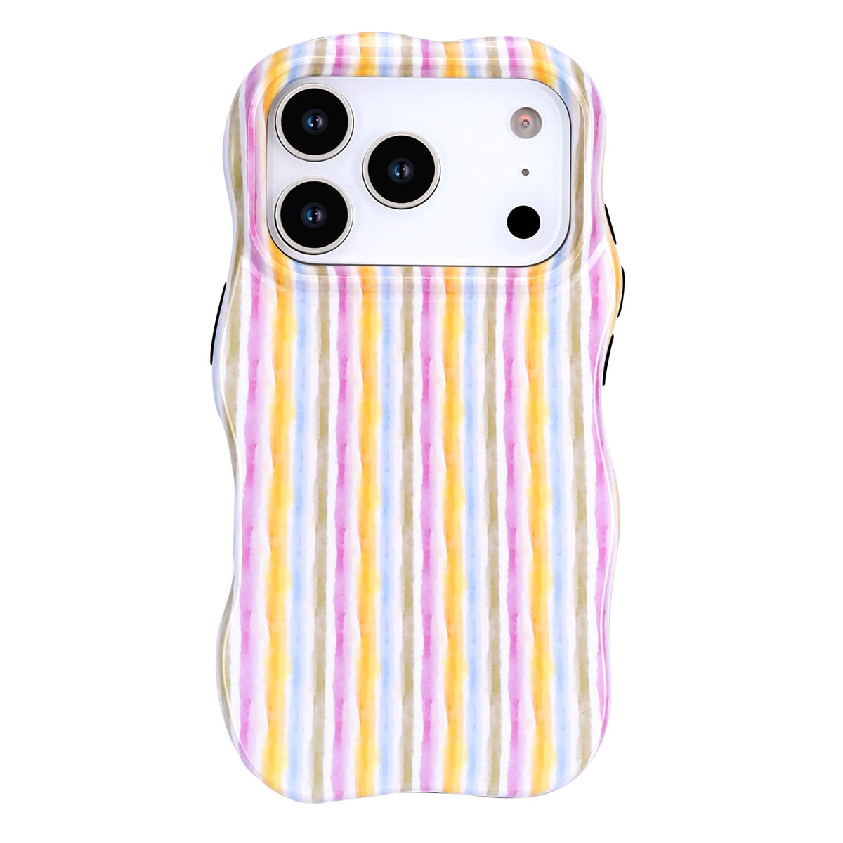 Apple iPhone 18 Pro Max Hoesje - Regenboog - Wave Edge Back Cover