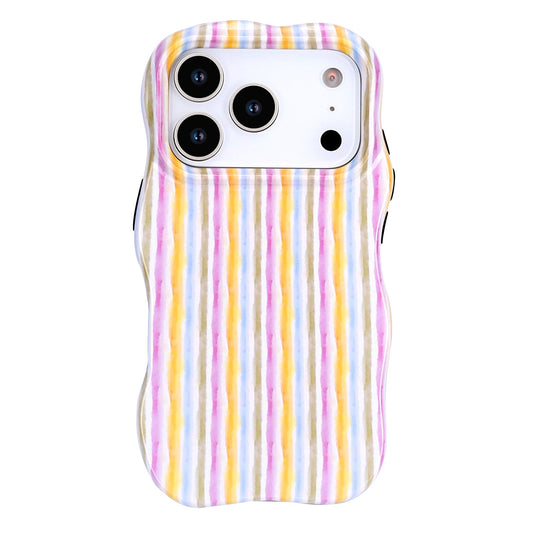 Apple iPhone 18 Pro Max Hoesje - Regenboog - Wave Edge Back Cover