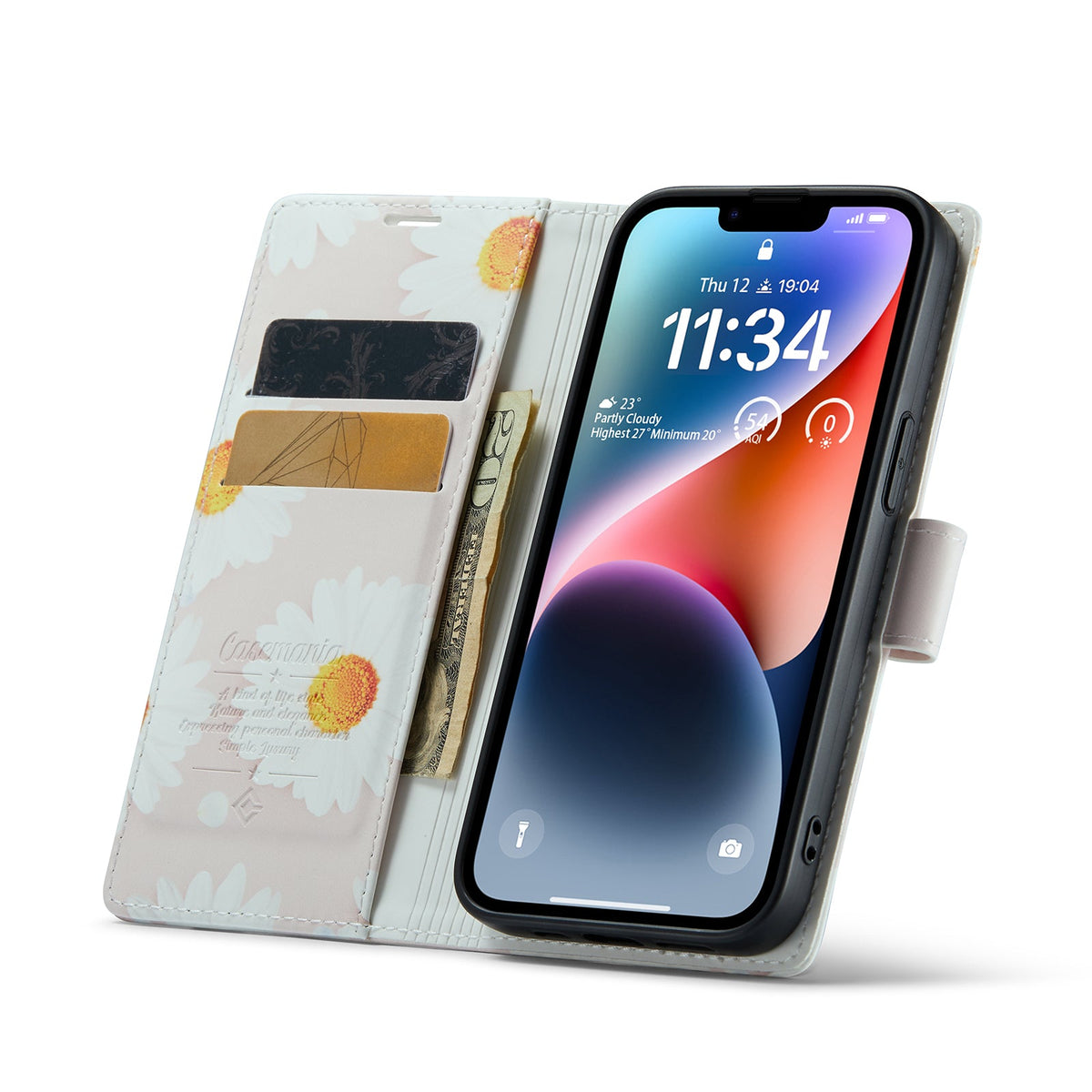iPhone 14 Hoesje - Daisy - Portemonnee Bookcase