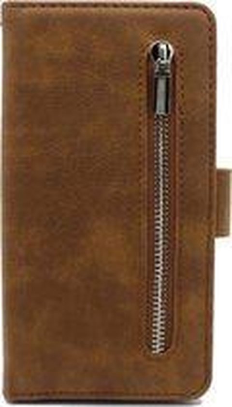 Samsung Galaxy Note20 Ultra Hoesje - Bruin - Luxe Bookcase met Rits