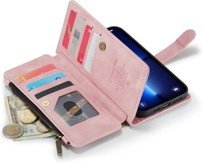 Apple iPhone 13 Pro Max Hoesje - Pale Pink - Luxe Bookcase met Rits