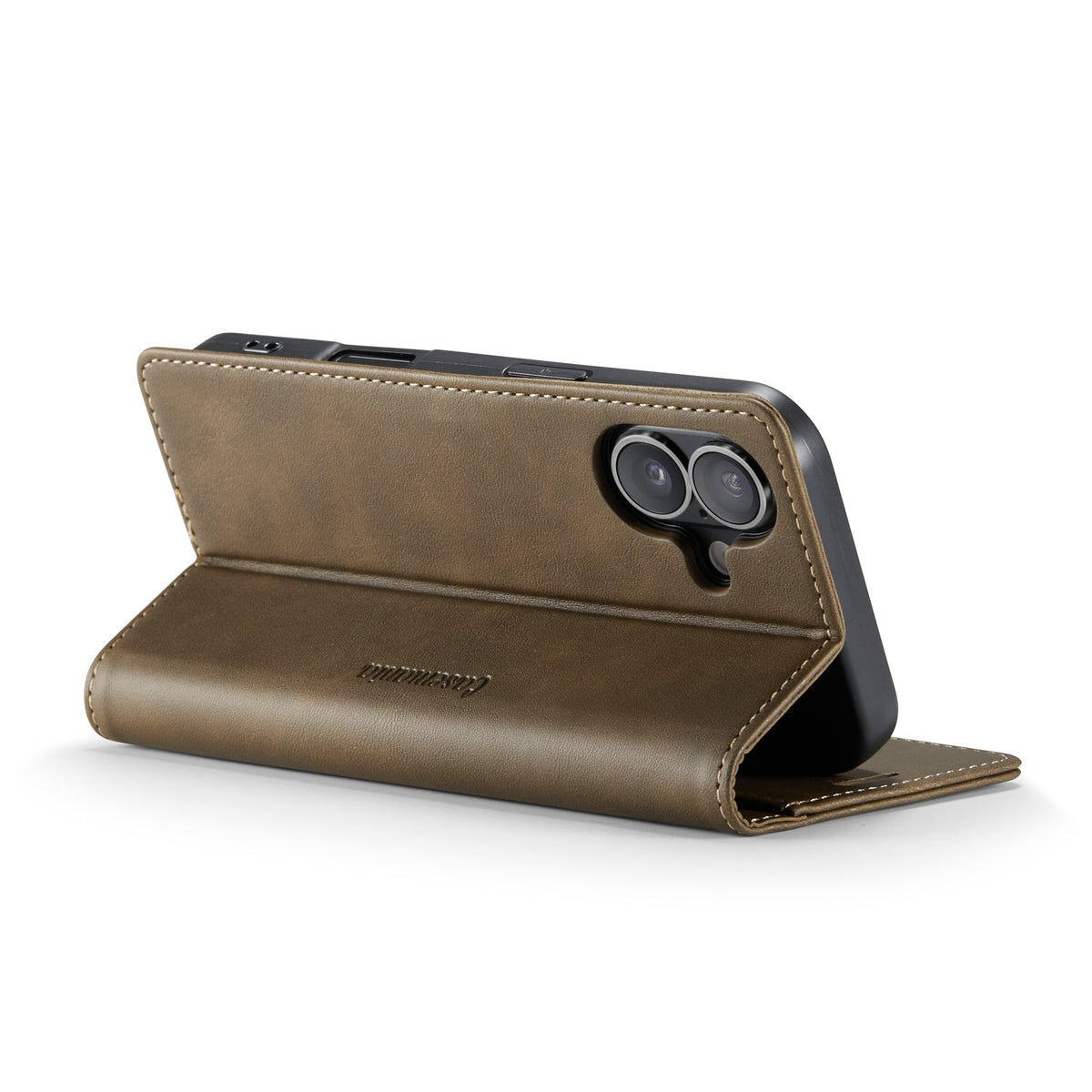 Apple iPhone 17 Case - Cedar Brown - Faux Leather Wallet Case