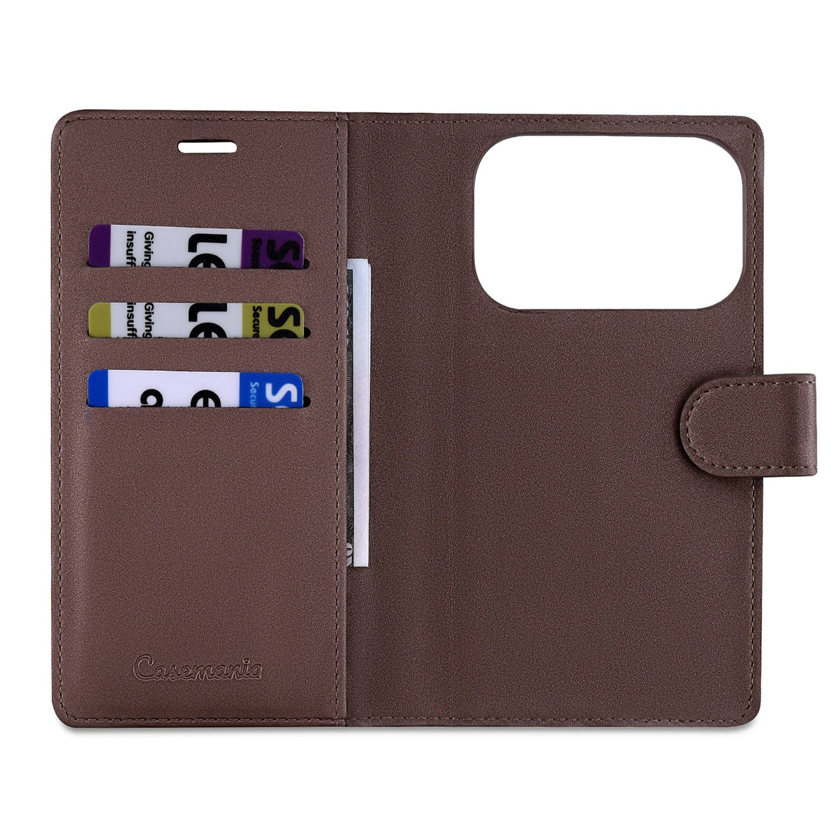 Apple iPhone 17 Pro Hoesje - Mocha Brown - 2 in 1 Velvet Bookcase